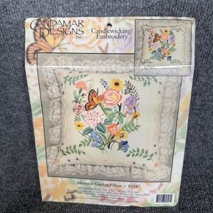Candamar Designs Embroidery Kit  80347‎ Monarch Garden Pillow 14X4 (35.6X35.6cm)